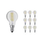 Confezione Multipack 10x Osram Retrofit LED E14 Sferica Filamento Chiara 4W 470lm - 840 Bianco Freddo | Sostitutiva 40W